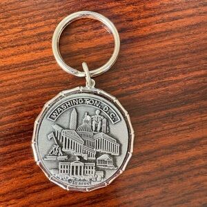 Washington D.C. Silver Keychain